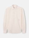 Chemise sport en lin à rayures larges corail