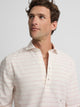 Camisola desportiva de linho às riscas larga coral