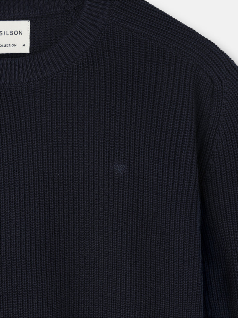 Navy blue structured sweater