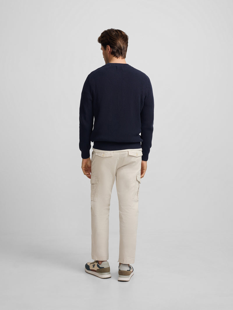 Navy blue structured sweater