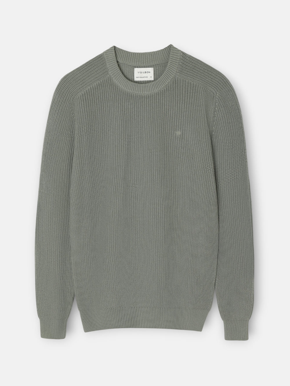 Pull à structure vert gris