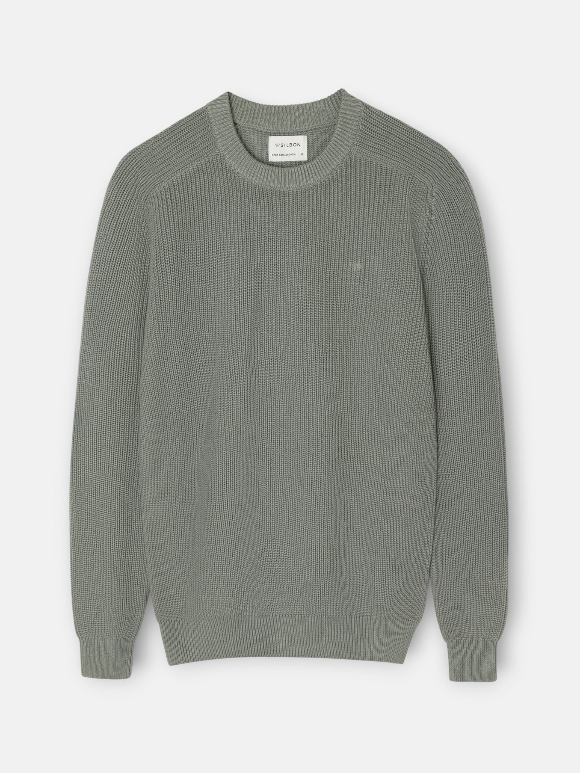 Pull à structure vert gris