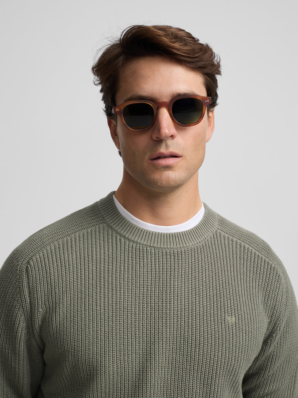 Green grey structured jersey