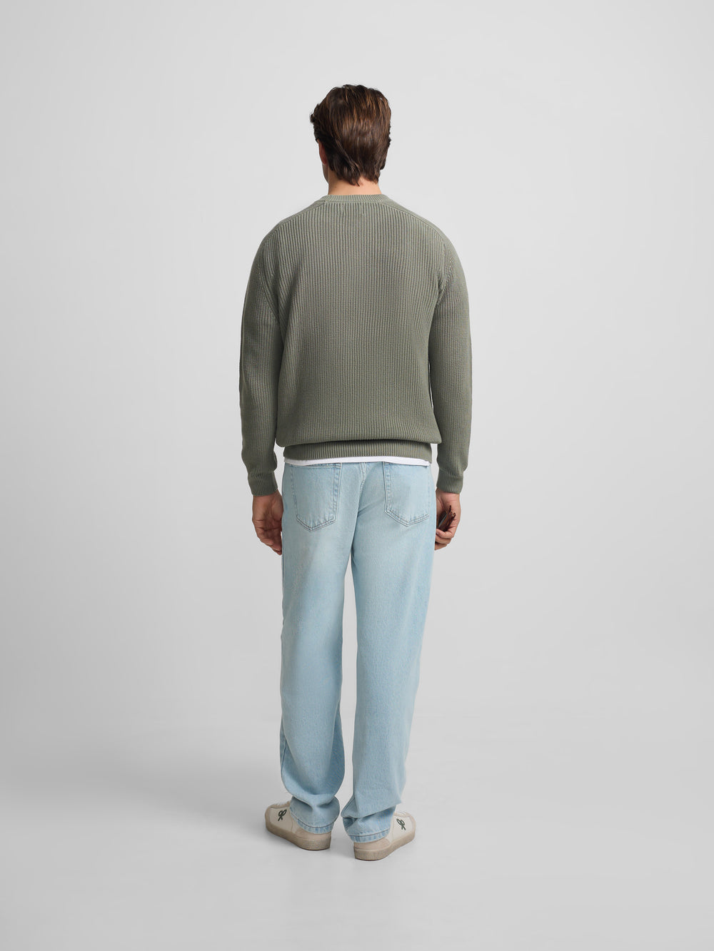 Green grey structured jersey