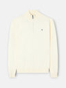 Jersey liso media cremallera crema