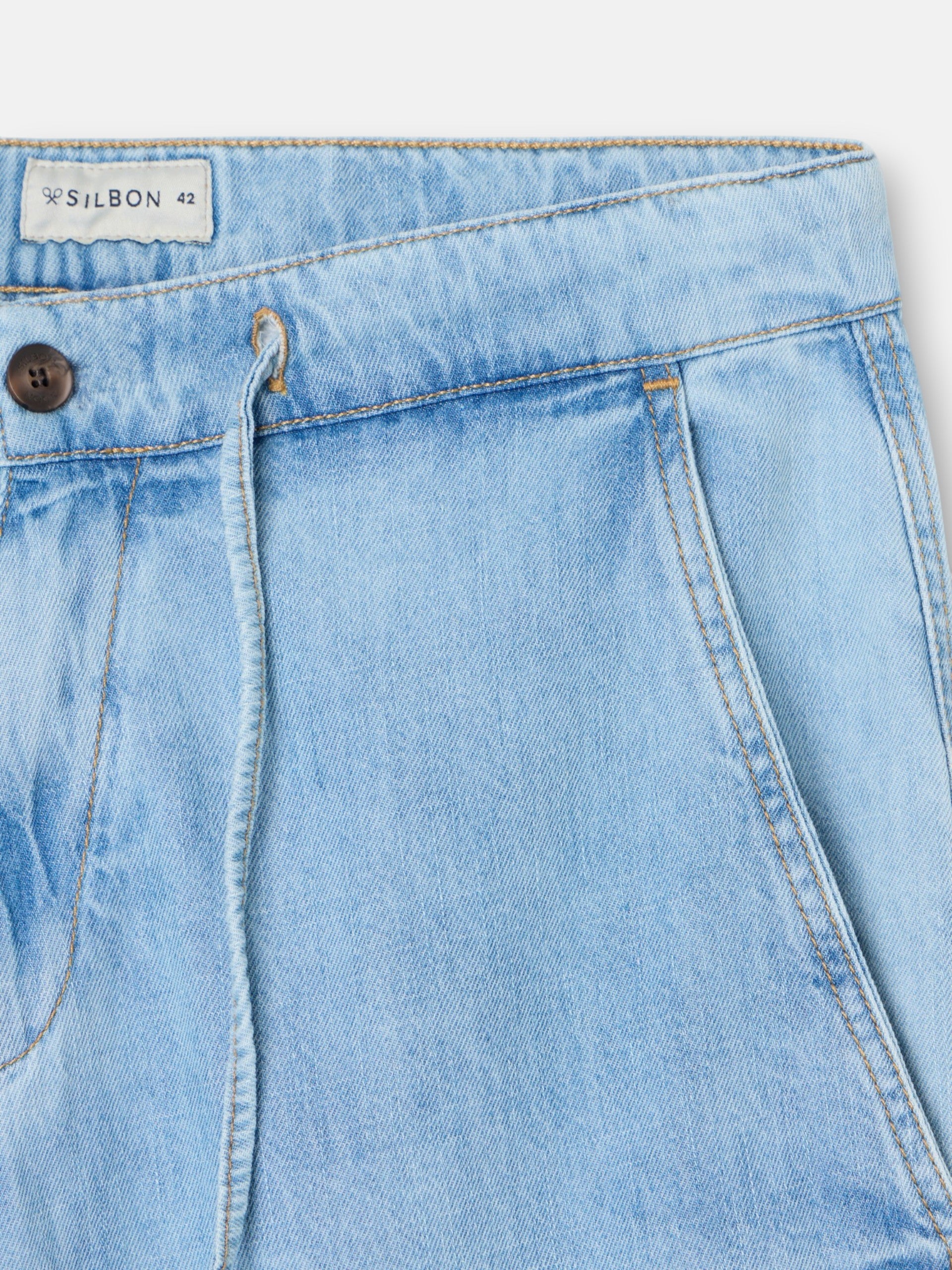 Light blue denim jogger pants