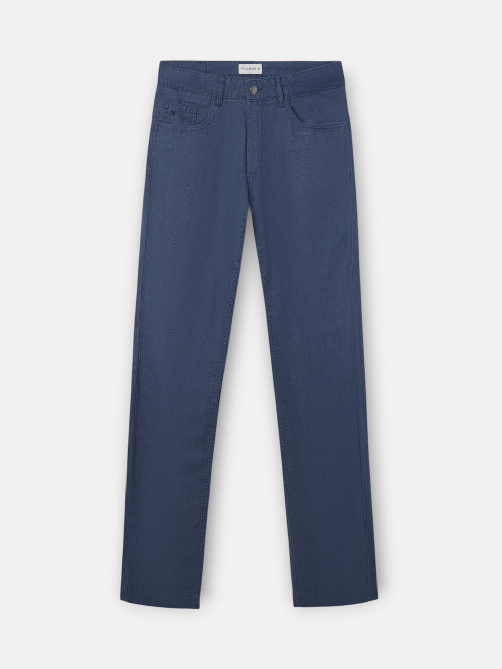 Pantalon sport cinco bolsillos lino azul indigo
