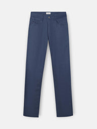 Pantalon sport cinco bolsillos lino azul indigo