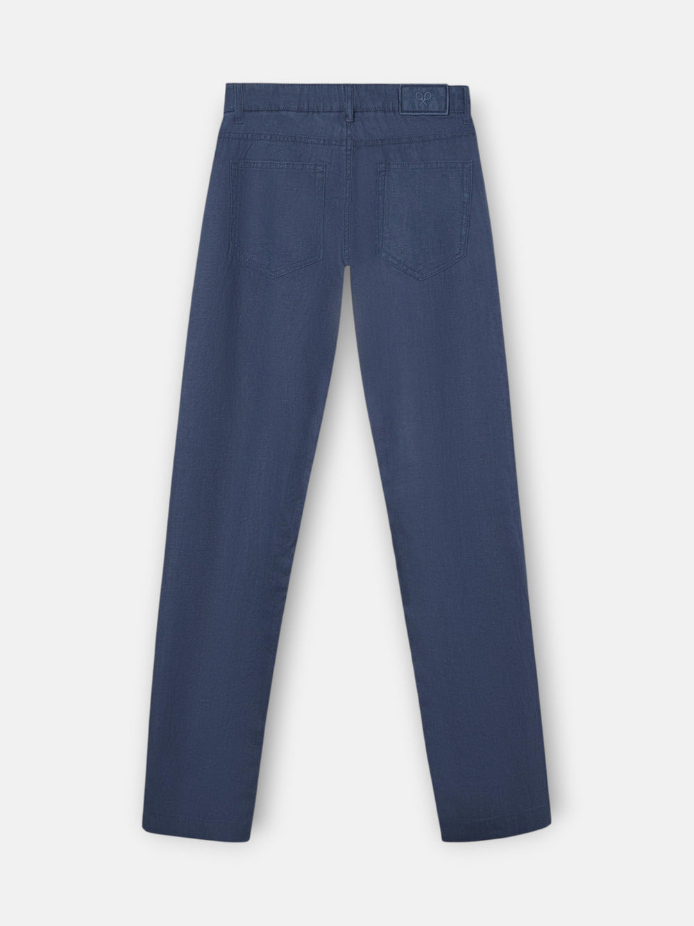 Pantalon sport cinco bolsillos lino azul indigo