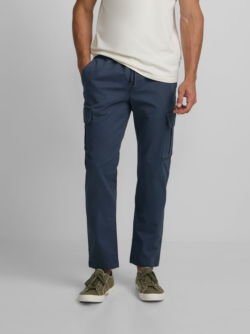 Pantalon de sport jogger cargo bleu indigo