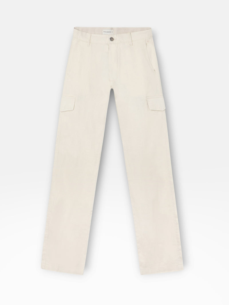 Pantalon cargo sport en lin pierre