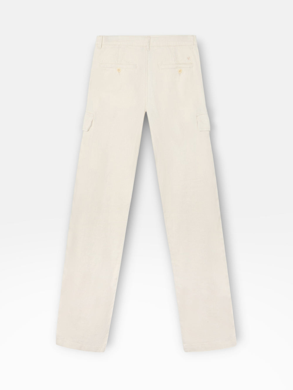Pantalon cargo sport en lin couleur pierre