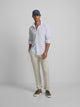 Pantalon cargo sport en lin couleur pierre