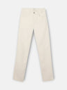 Pantalon sport cinq poches en lin couleur pierre
