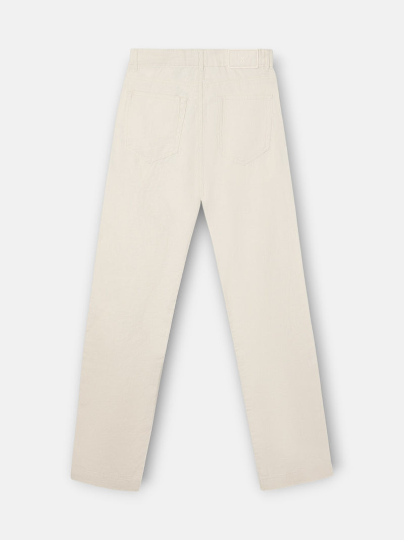 Pantalon sport cinco bolsillos lino piedra
