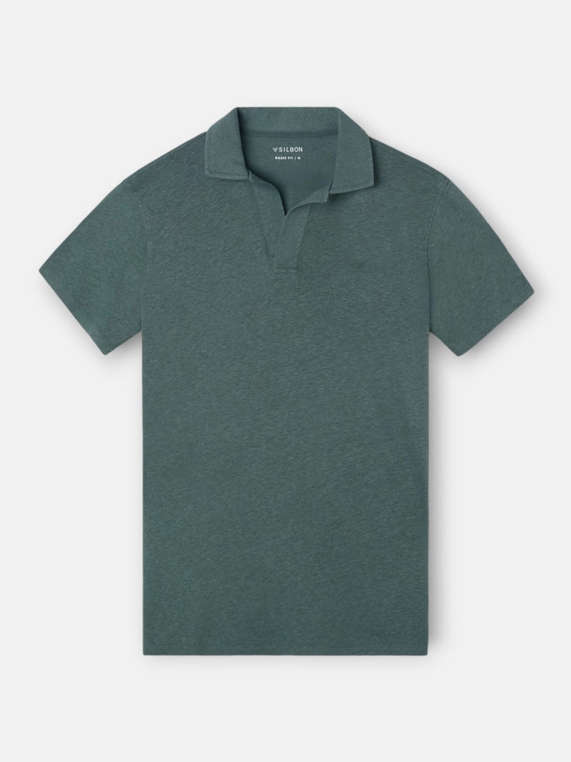 Polo en lin vert