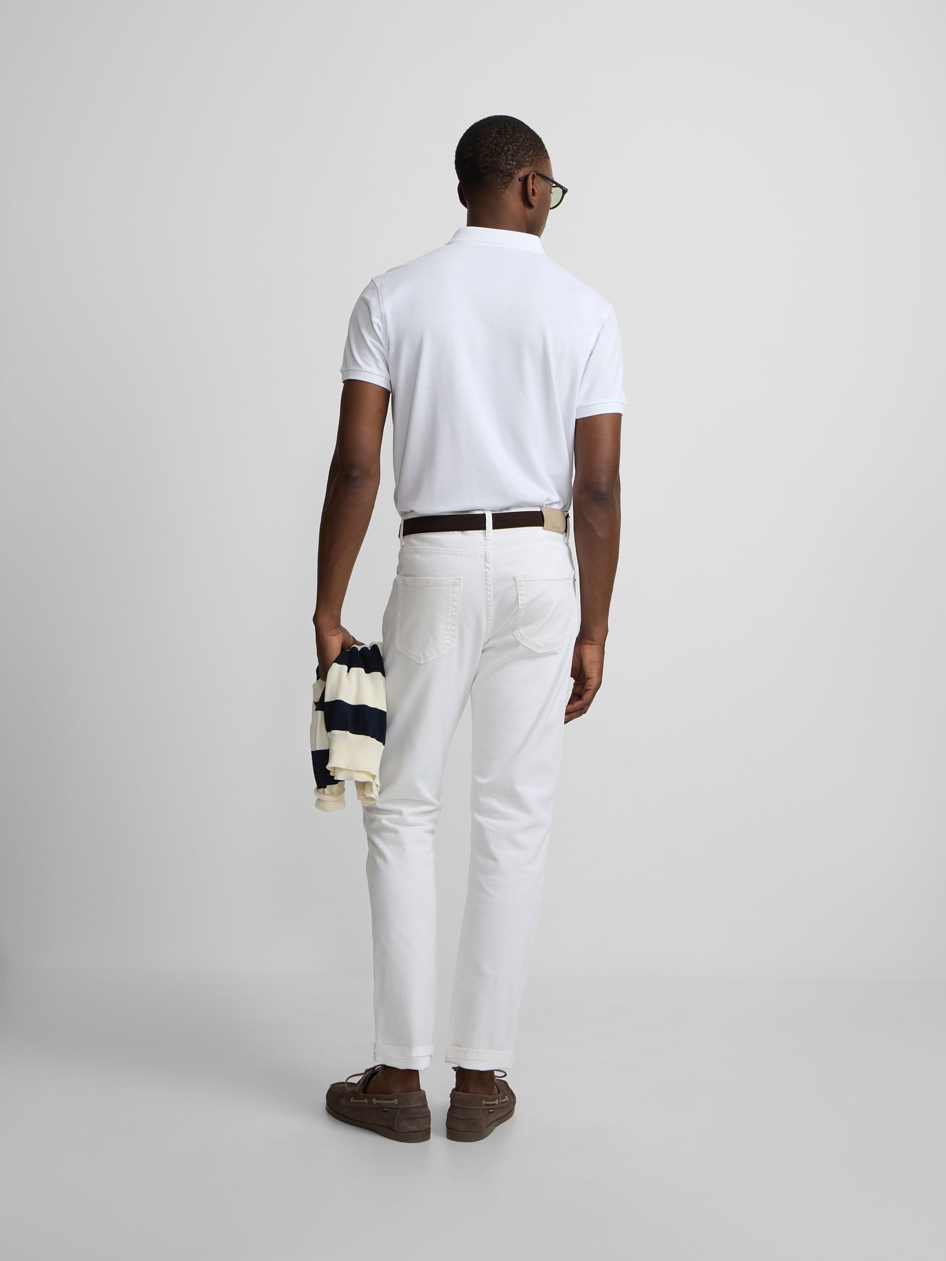 White light piqué polo