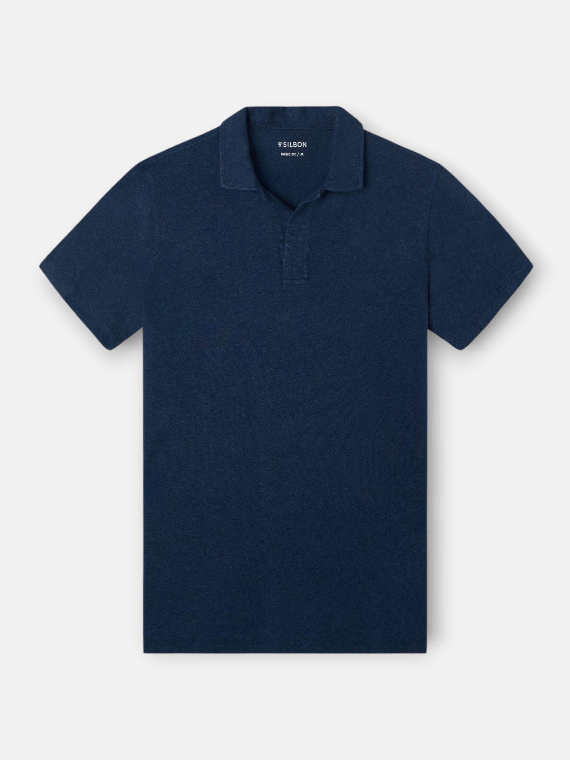 Polo lino azul marino
