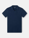 Polo en lin bleu marine