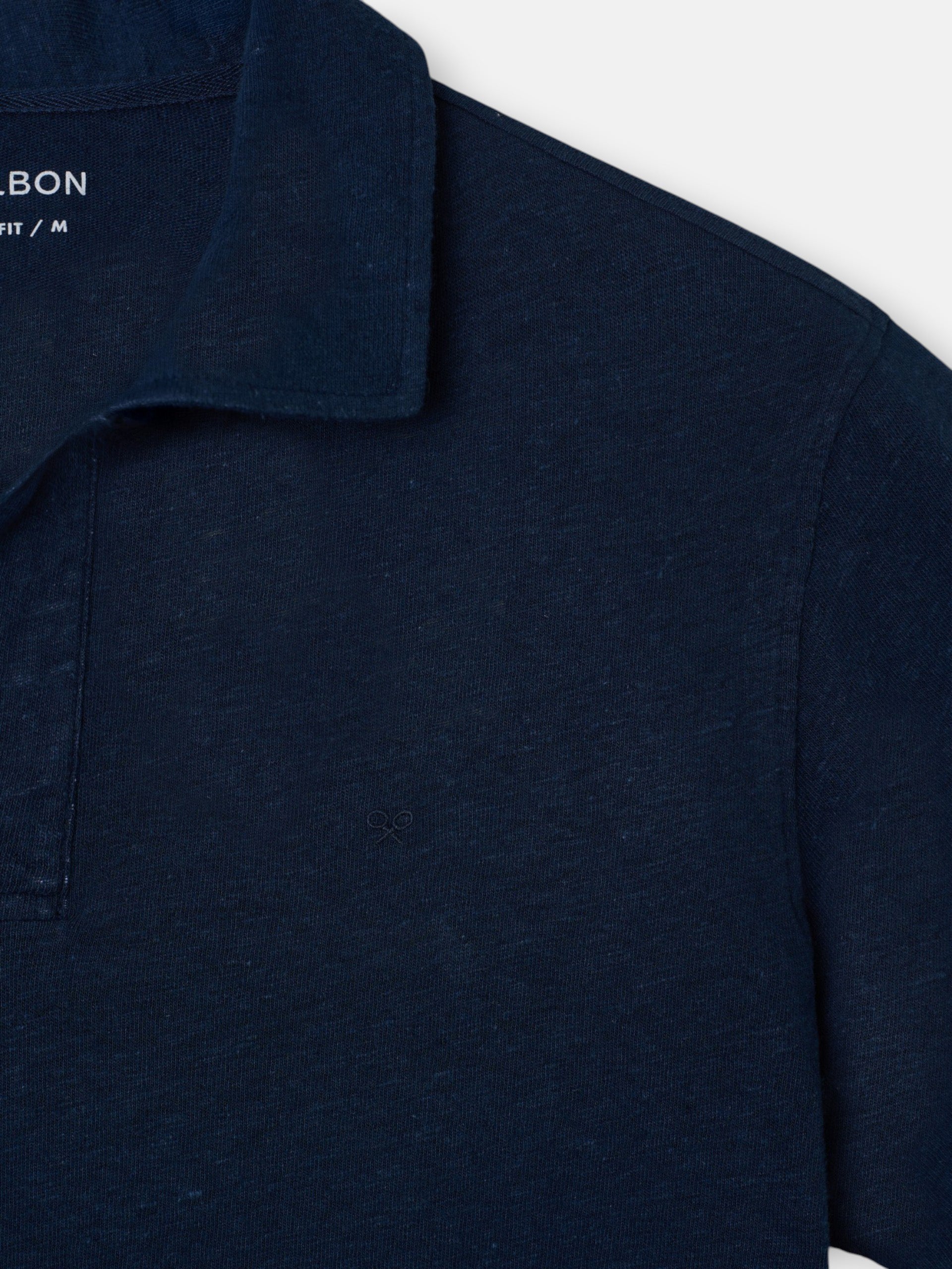 Polo lino azul marino