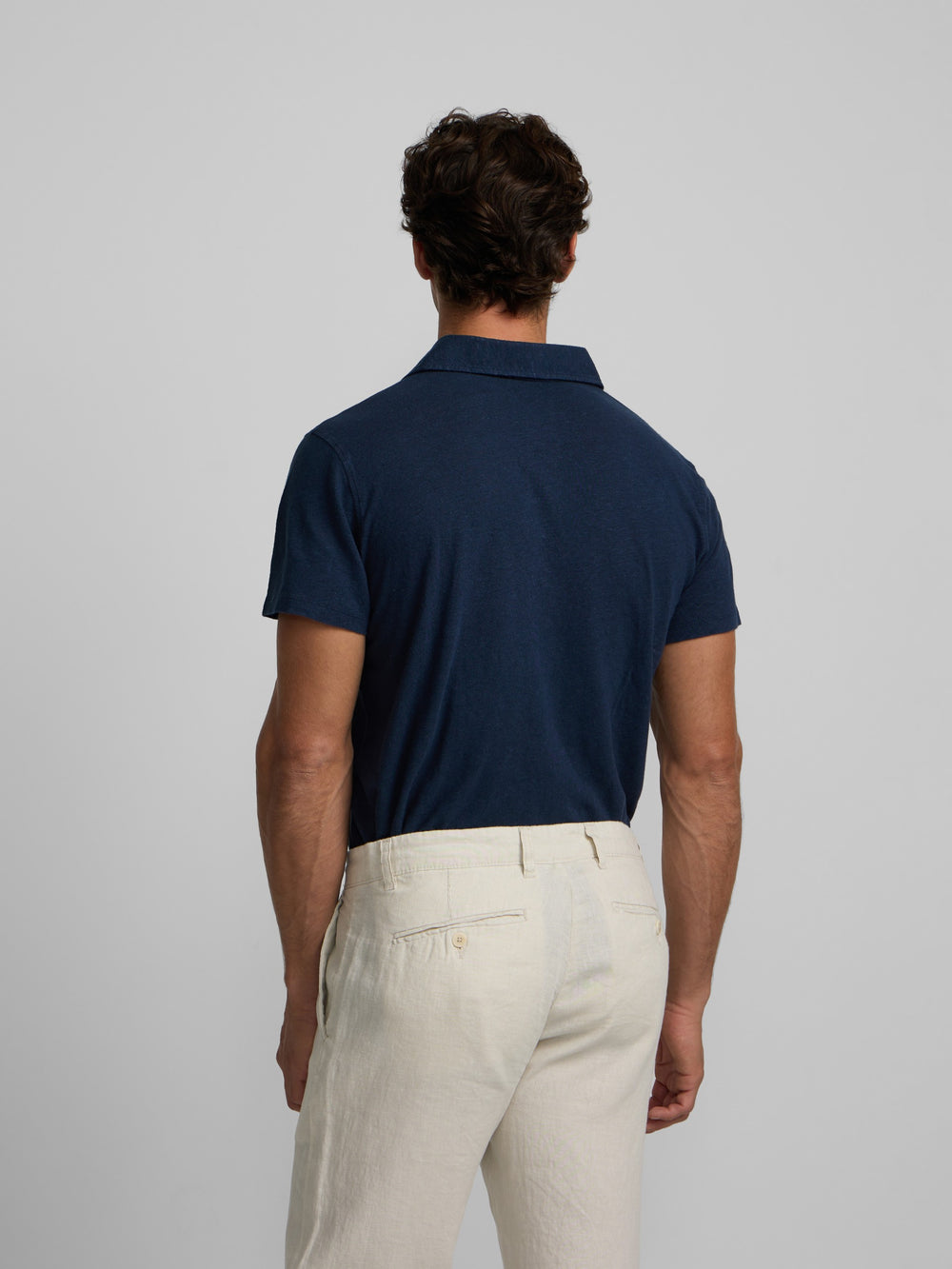 Polo lino azul marino