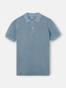 Polo clássico garment dye azul médio
