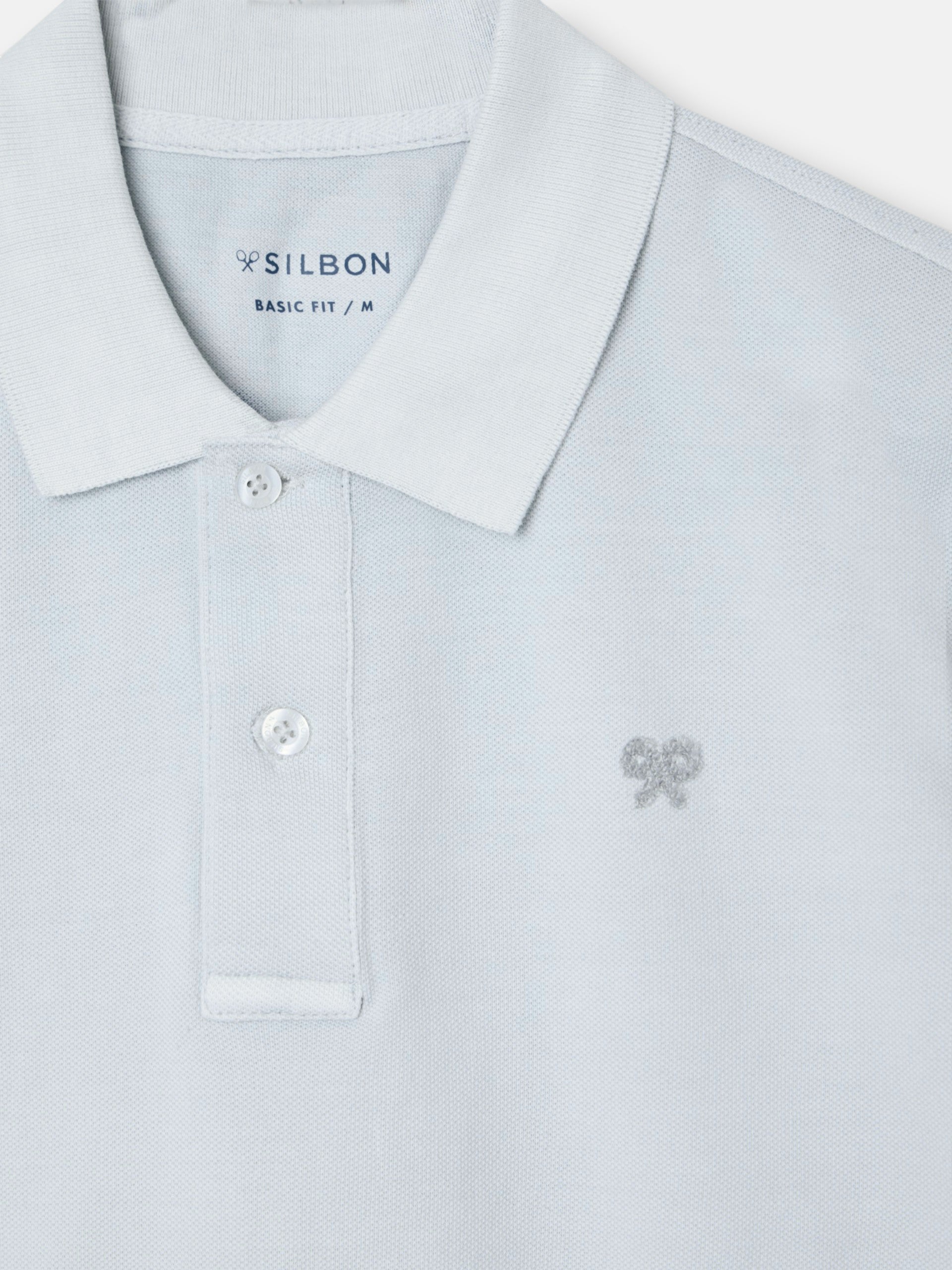 Polo classique garment dye bleu clair