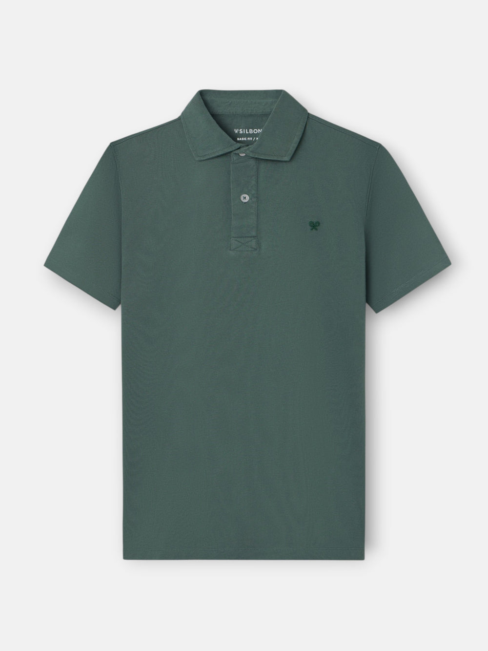 Polo manches courtes logo en relief vert