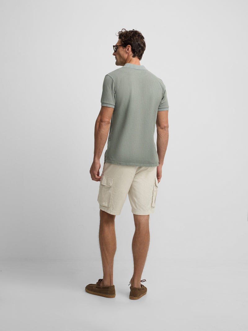 Polo clássico garment dye verde médio
