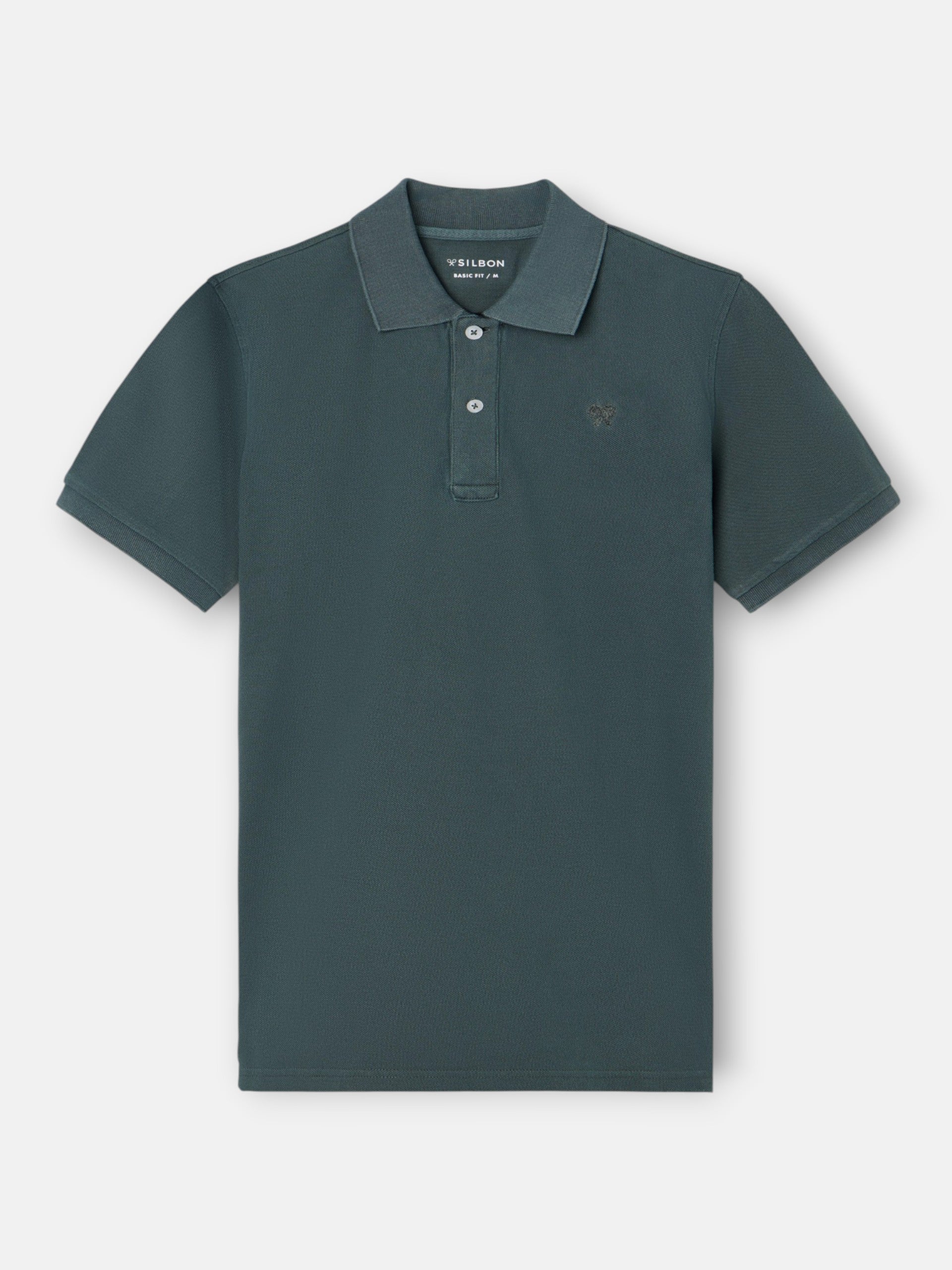 Polo clasico garment dye verde oscuro