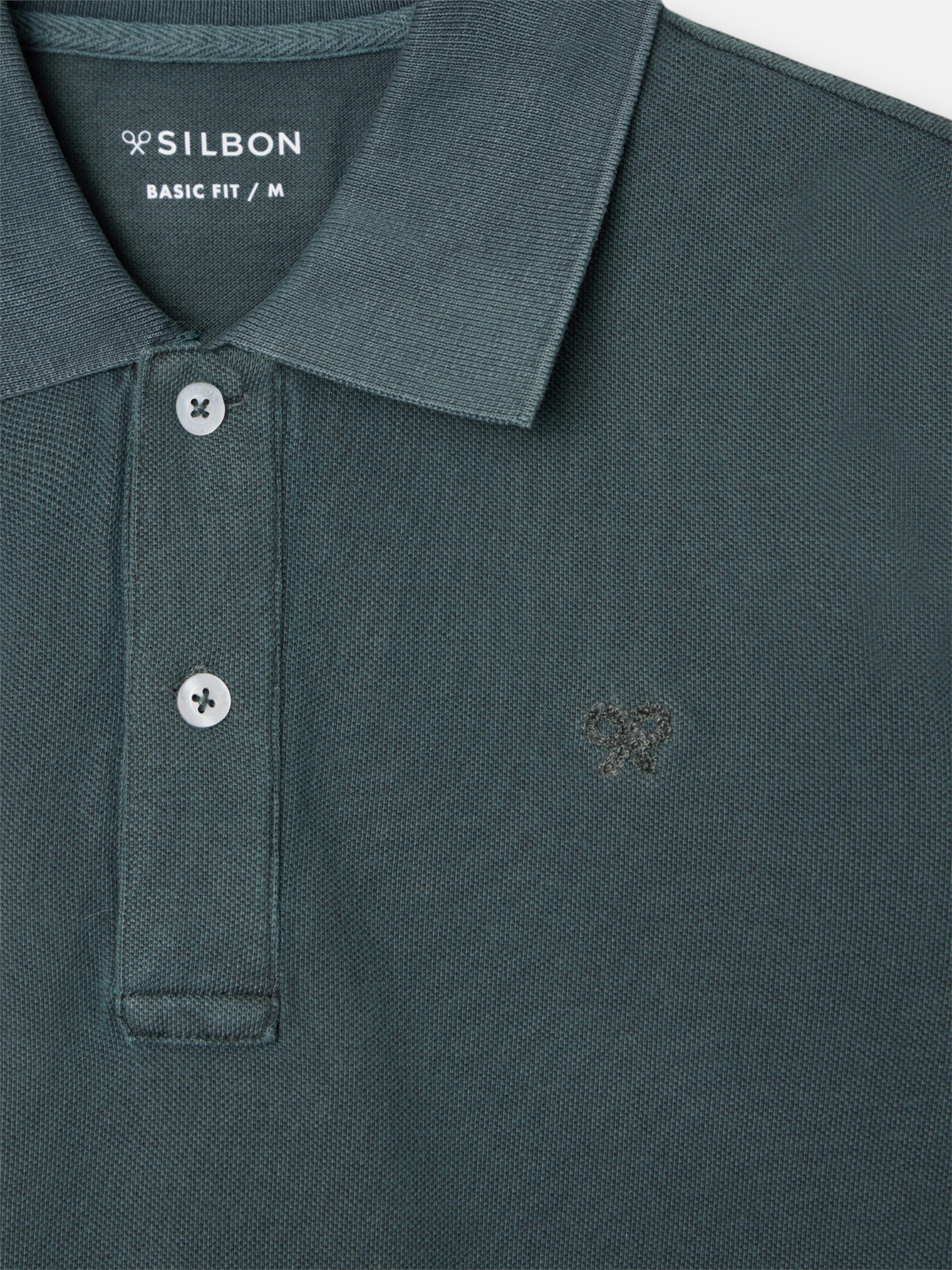 Polo clasico garment dye verde oscuro