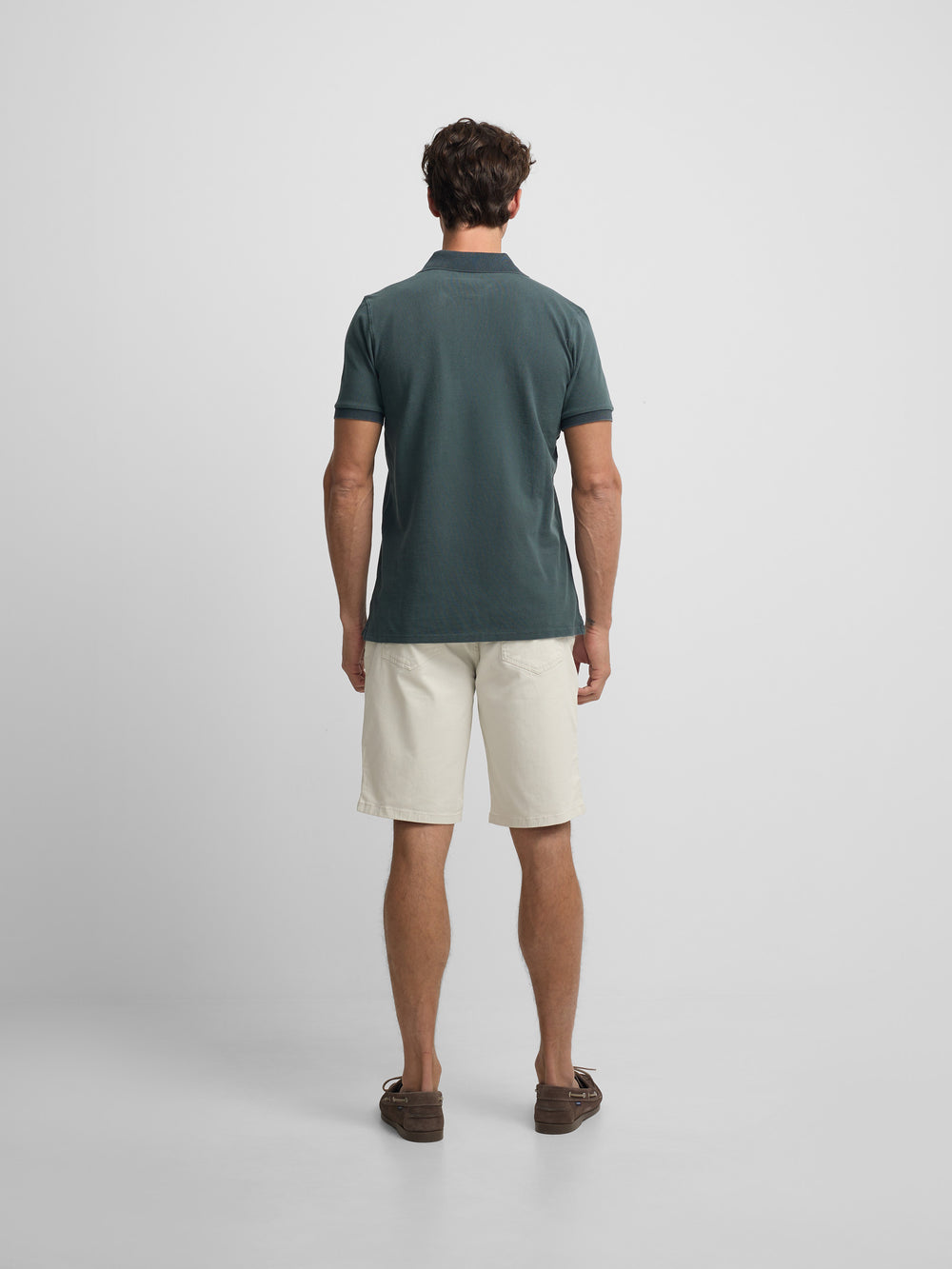 Polo clasico garment dye verde oscuro