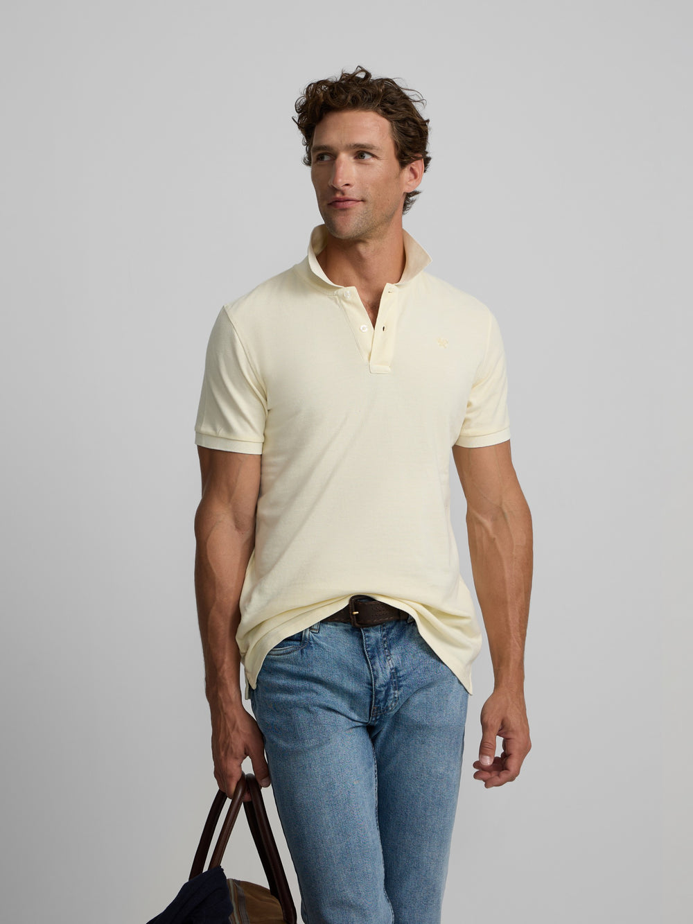 Classic garment dye cream polo