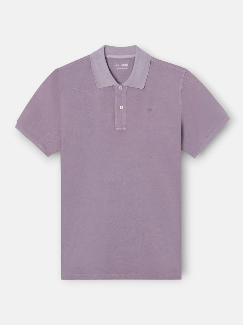 Polo clássico garment dye malva