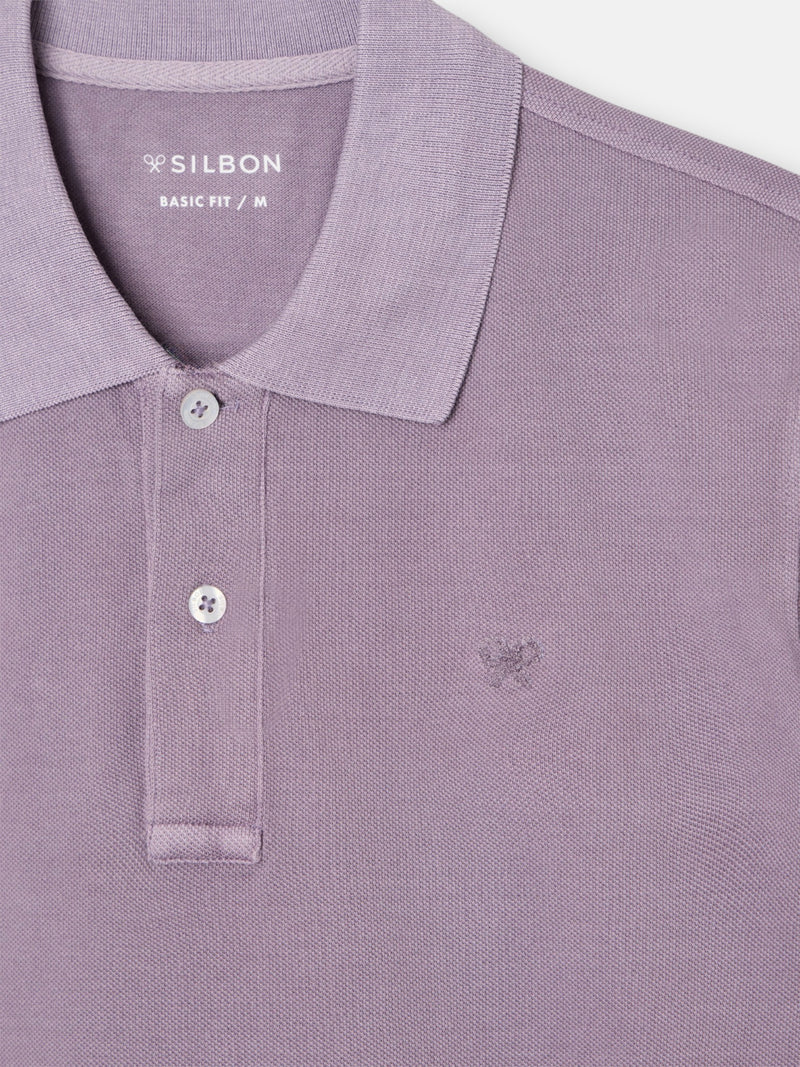 Polo clássico garment dye malva