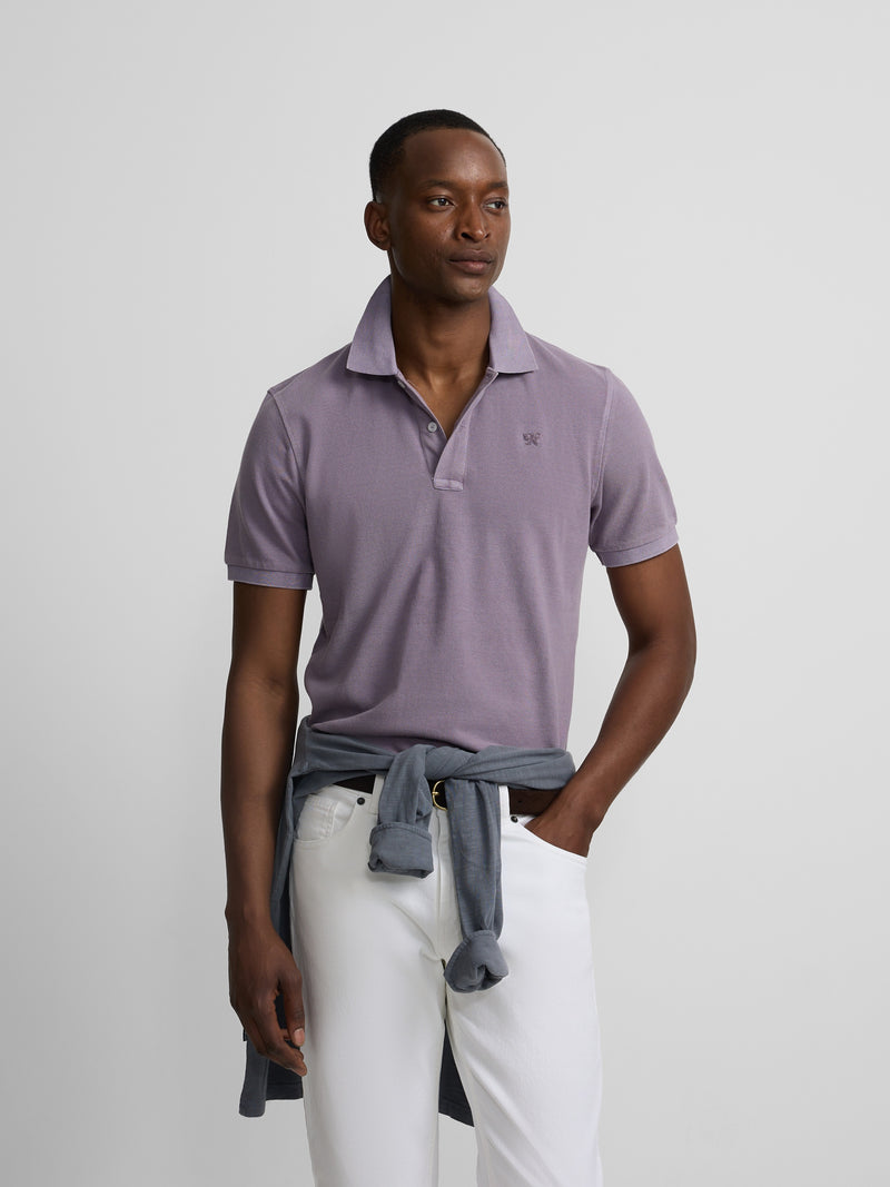 Polo clássico garment dye malva