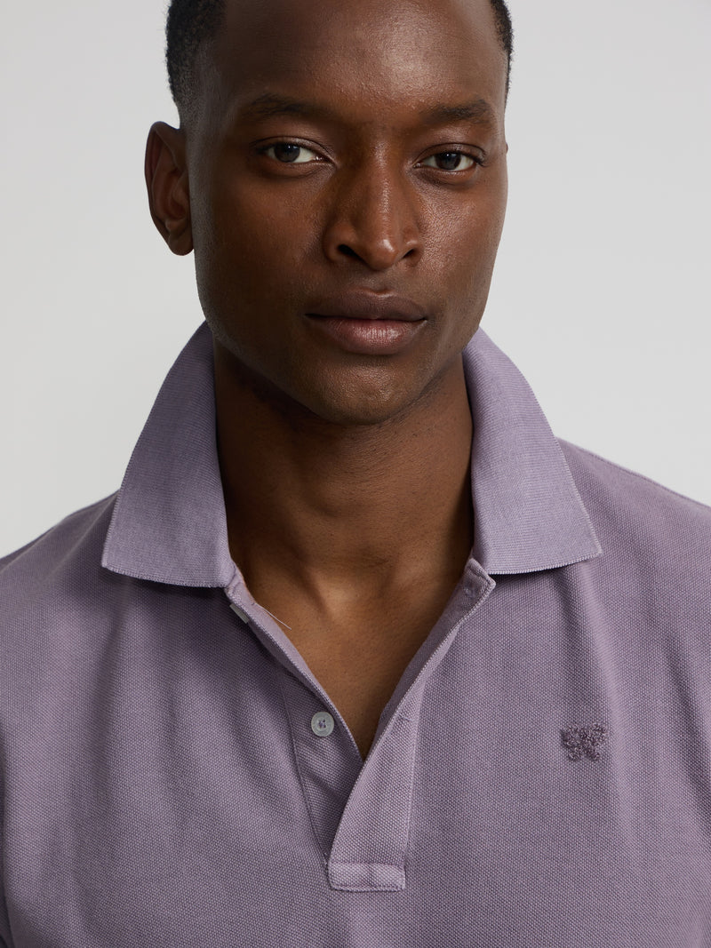 Polo clássico garment dye malva