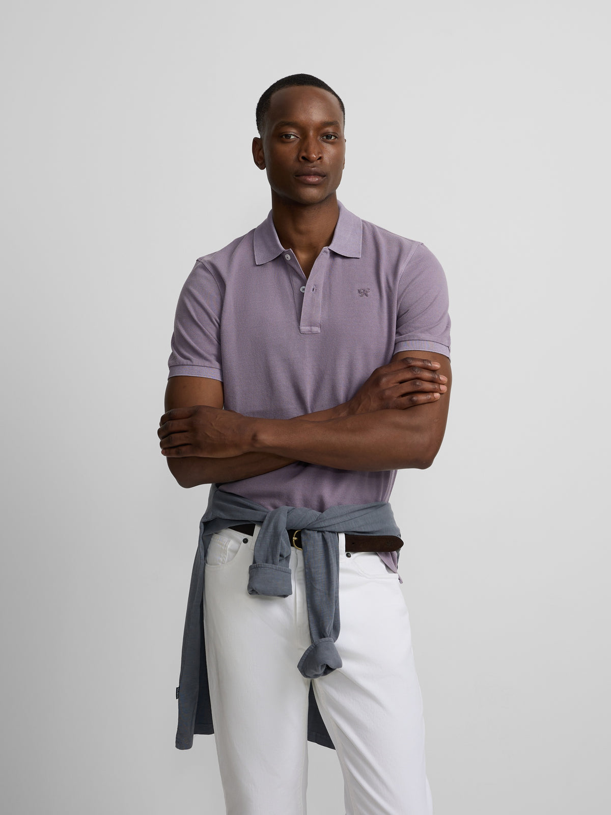 Polo clássico garment dye malva