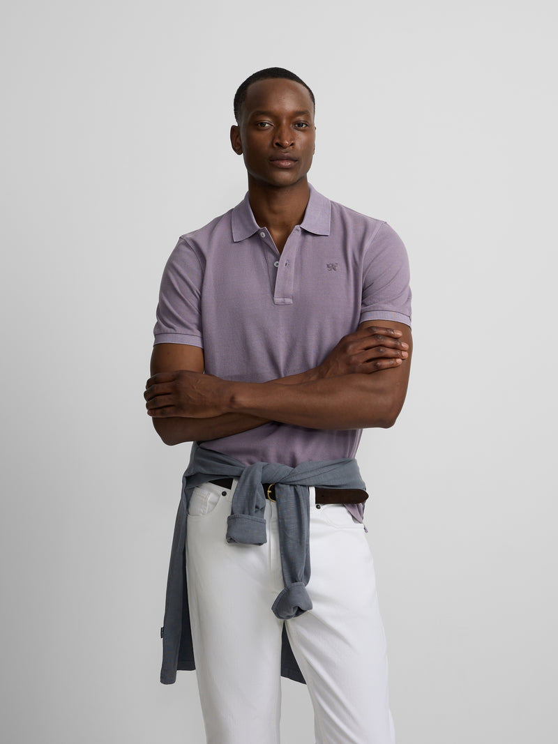Polo clássico garment dye malva