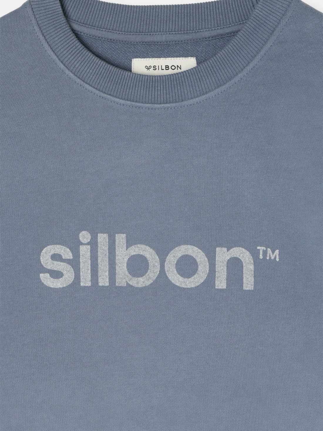 Silbon indigo blue flock sweatshirt