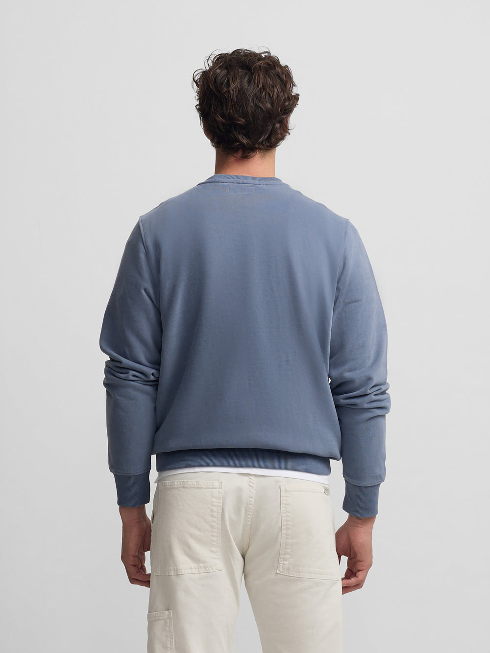Silbon flock sweatshirt indigo blue