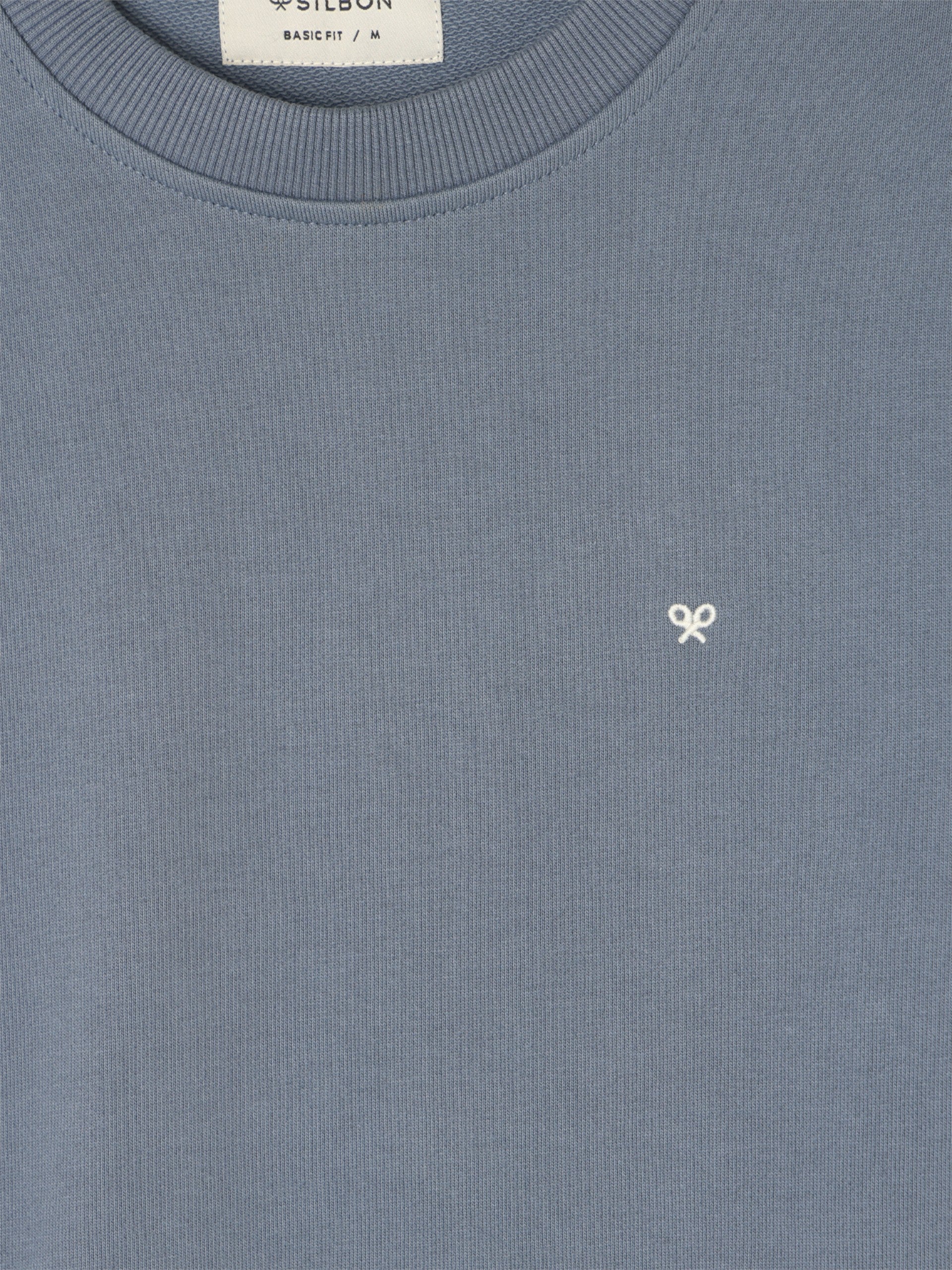 Sweat-shirt ethnique bleu indigo à motif raquette