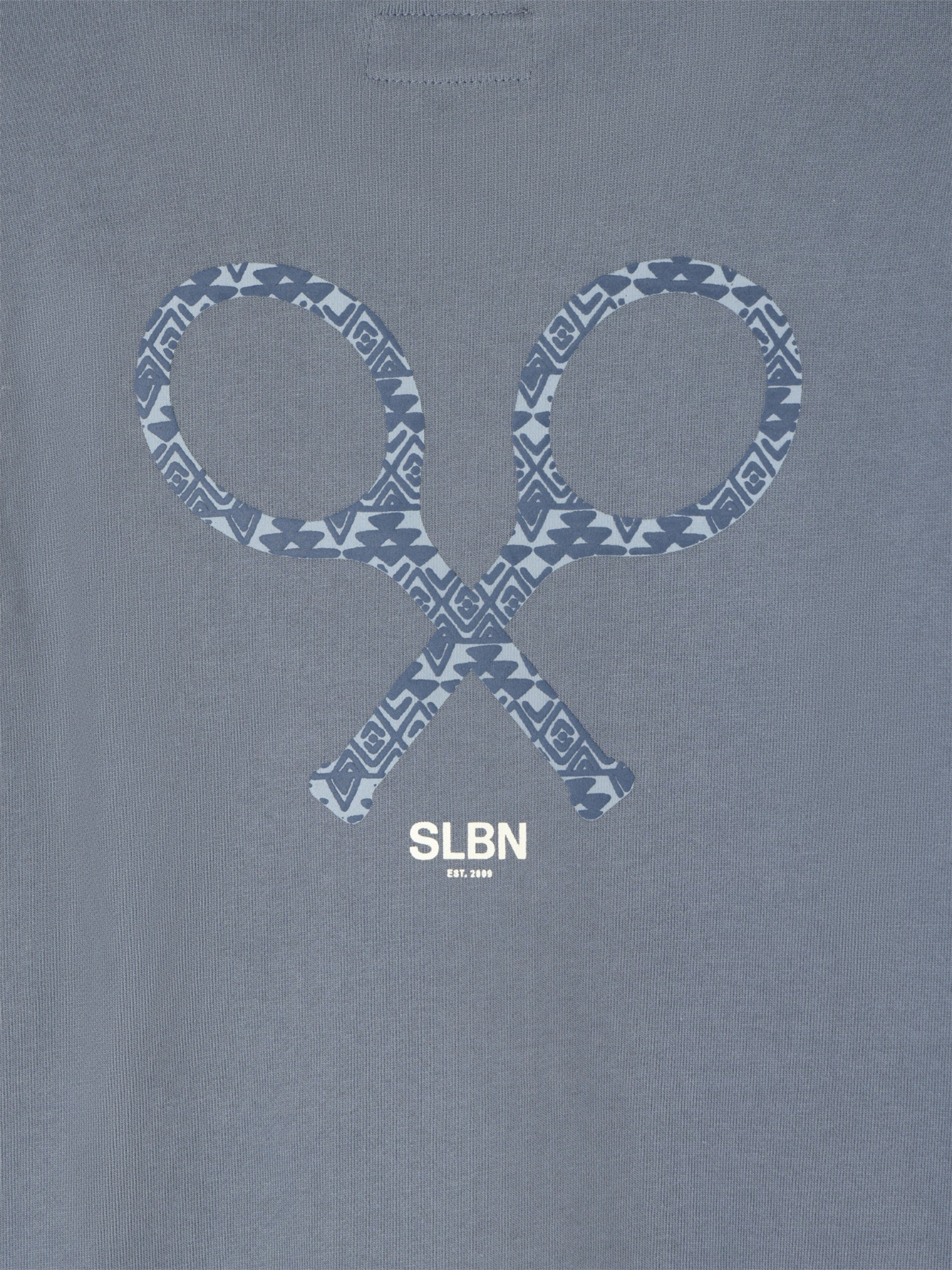 Sweat-shirt ethnique bleu indigo à motif raquette