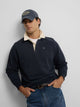 basic navy blue polo neck sweatshirt