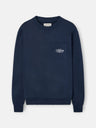 Sweatshirt com bolso bordado azul-marinho