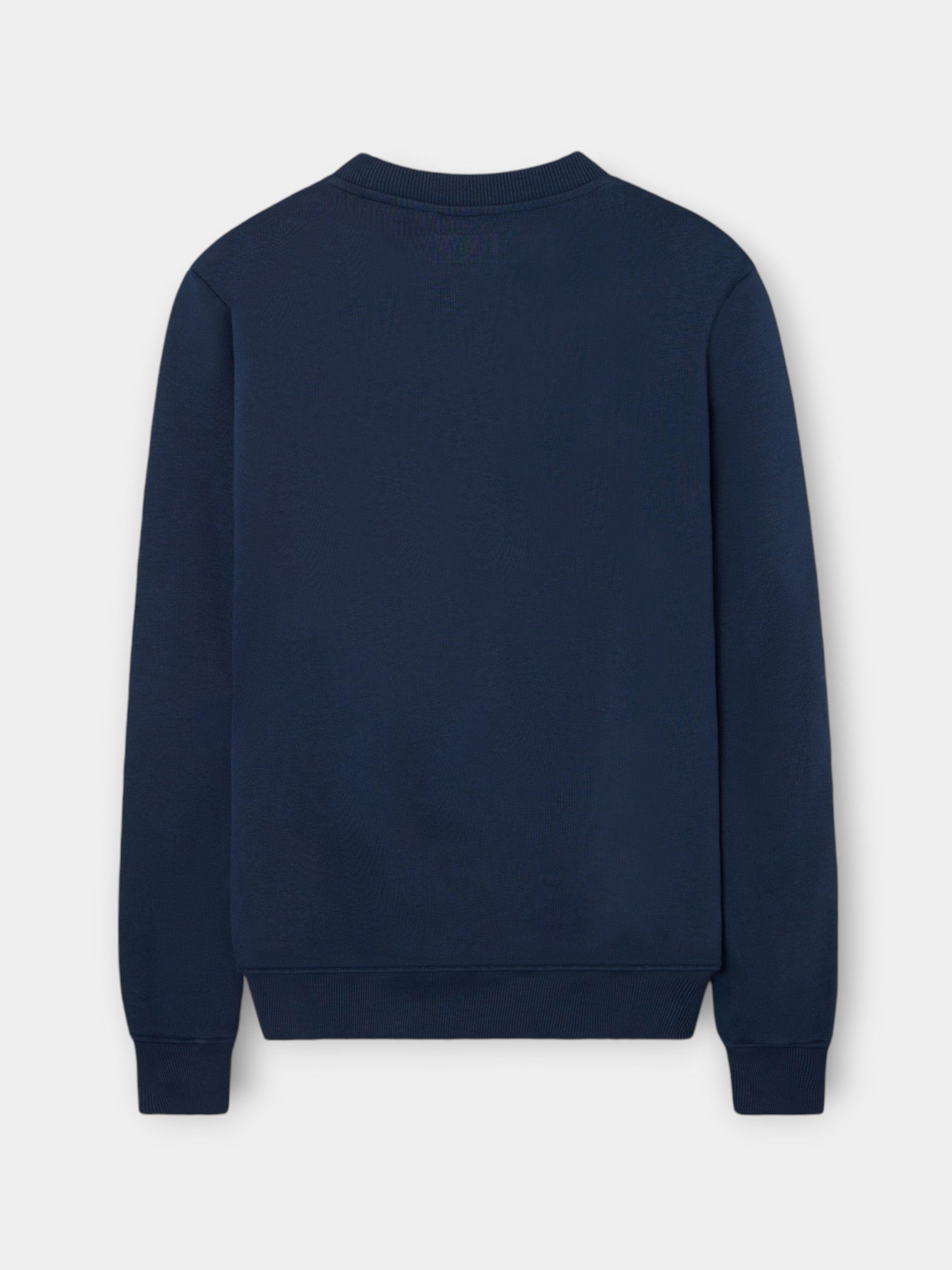 Sweat-shirt bleu marine à poche brodée