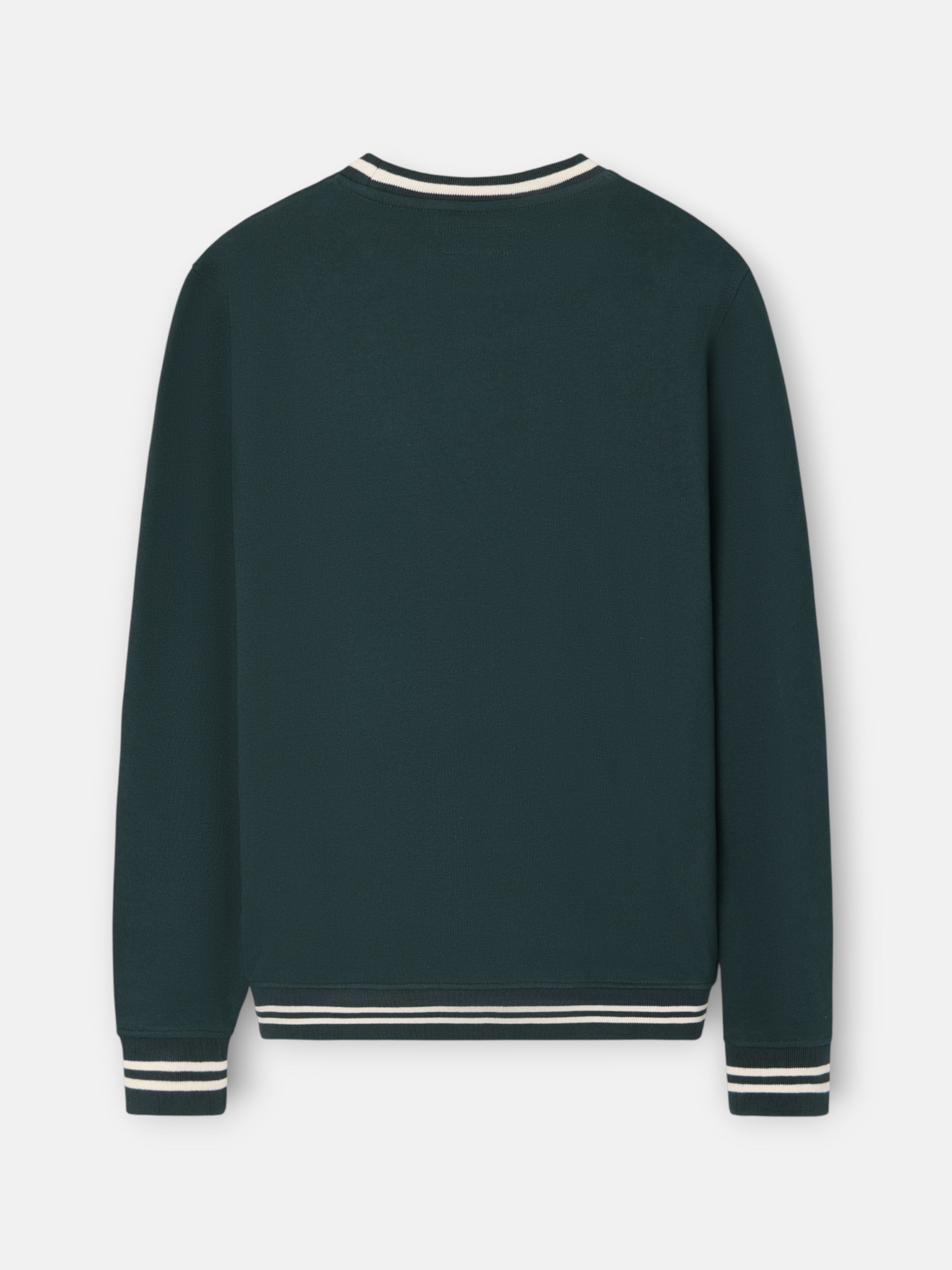 Sweat-shirt côtelé rétro vert foncé