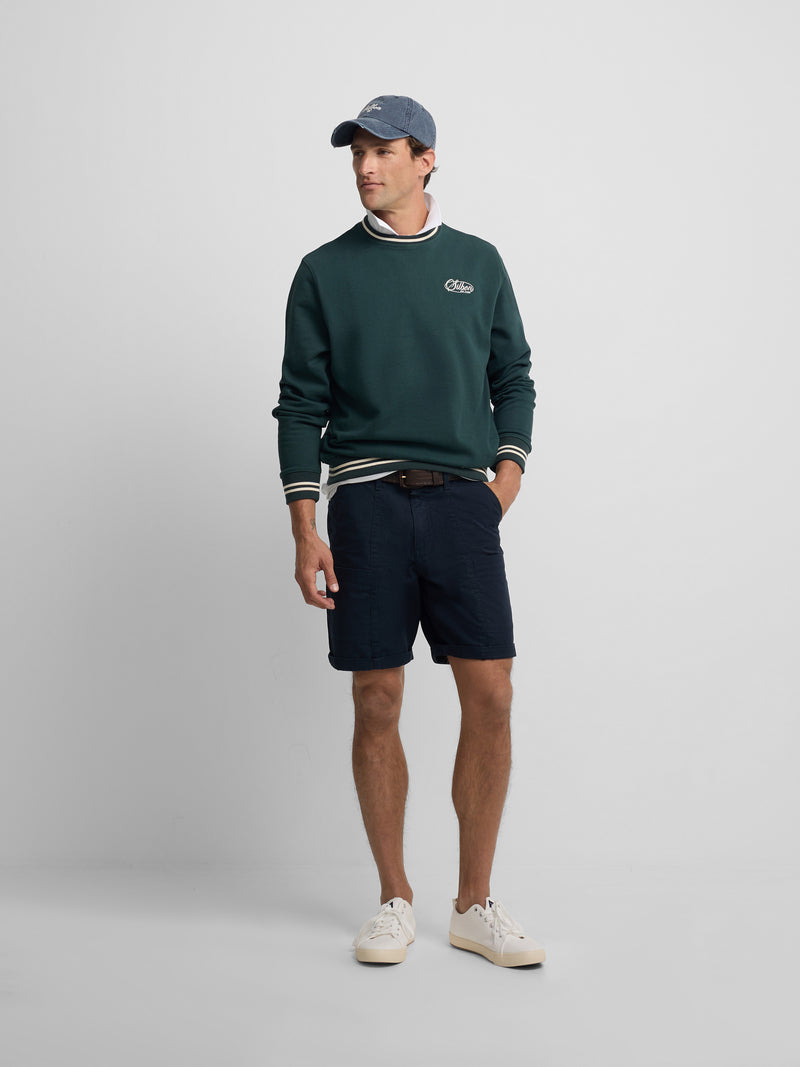 Retro dark green ribbed sweatshirt