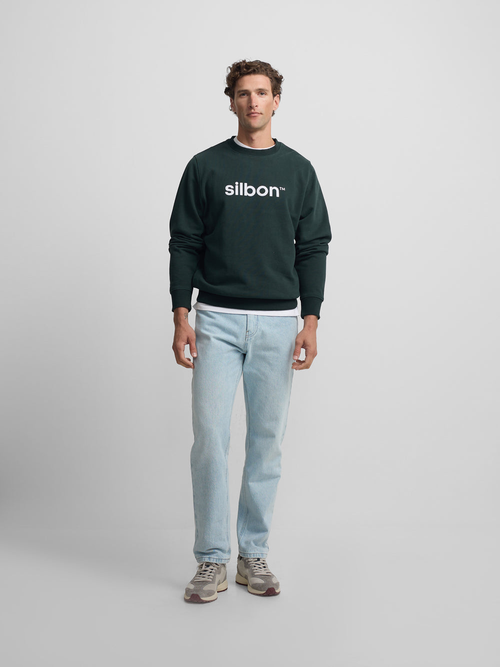 Silbon flock sweatshirt dark green