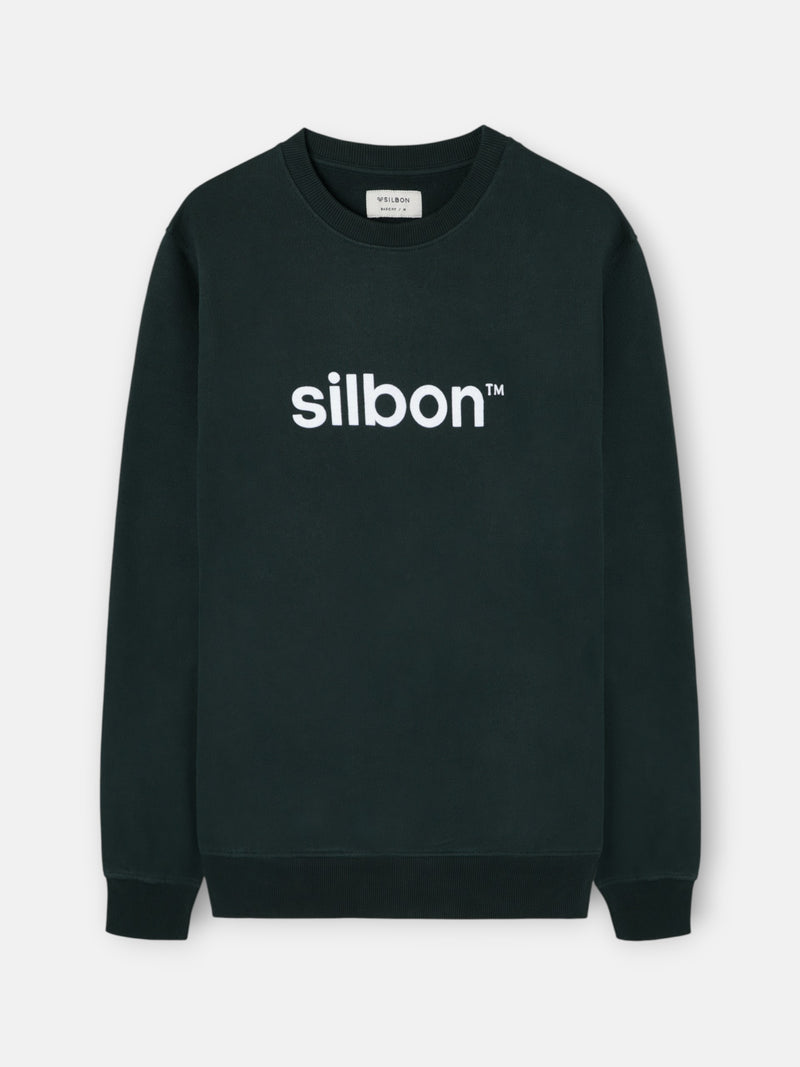Sudadera Silbon flock verde oscuro